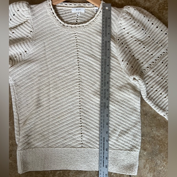 A.L.C. Juliana Crochet Crew Neck Top, Opal Cream Medium - Picture 10 of 10